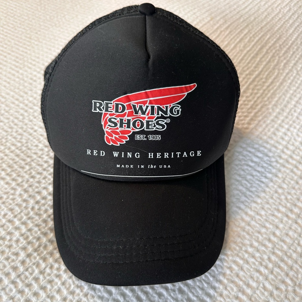 Red wing shoes trucker hat